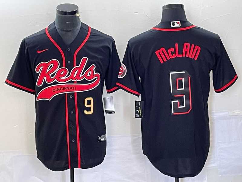 Men%27s Cincinnati Reds #9 Matt McLain Number Black 2023 City Connect Cool Base Stitched Jersey